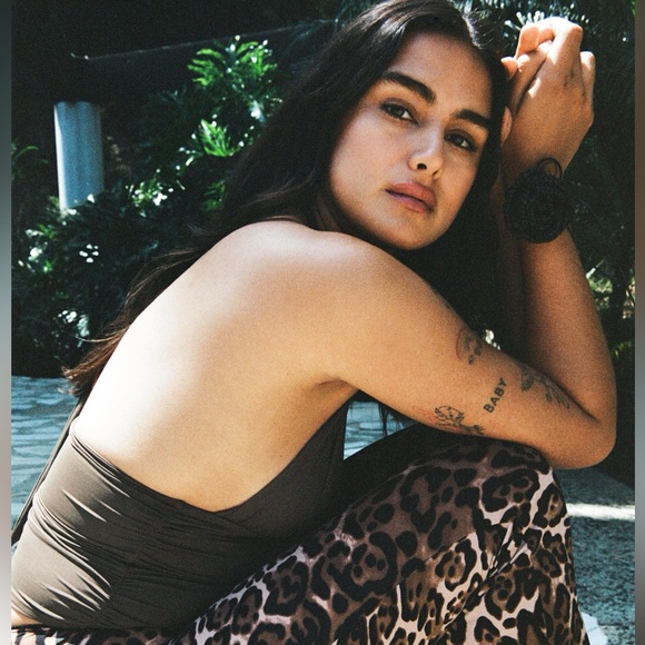 RUCHED POLYAMIDE HALTER TOP - Picture 2 of 9